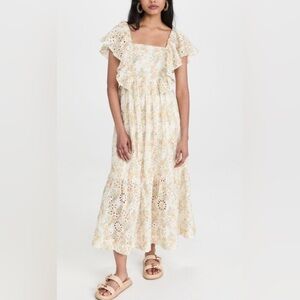 NEW En Saison Opposites Midi Dress in Yellow Orange